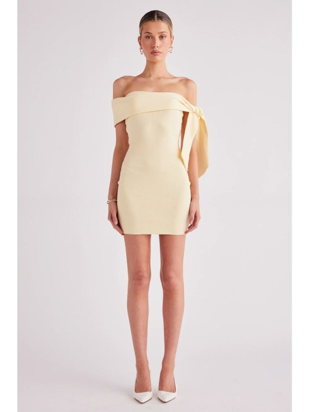 SNDYS Jaymes Mini Dress in Panna Cotta Medium New Womens Knit - Picture 14 of 15